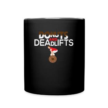 Drôle de citation de beignet - Donuts et Deadlifts Gym Cadeau - Mug uni - noir - Devant