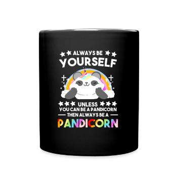 Drôle pandacorne licorne Panda Ours Eucalyptus Cadeau - Mug uni - noir - Devant