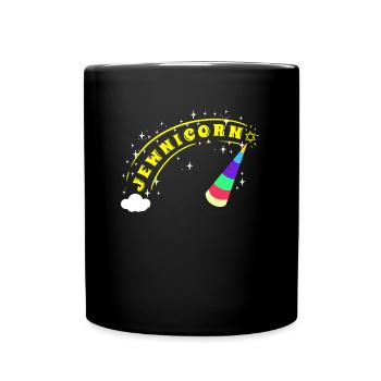 Jewish Jew Jewnicorn Unicorn Judaism Hebrew Israel - Full Colour Mug - black - Front
