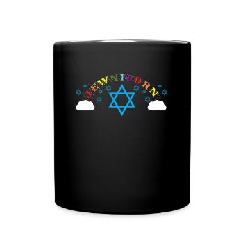 Jewish Jew Jewnicorn Unicorn Judaism Hebrew Israel - Full Colour Mug - black - Front