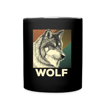 Wolf wolves dog animal nature animal welfare gift - Full Colour Mug - black - Front