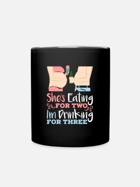 Pregnancy Men T-shirt - Full Colour Mug - black