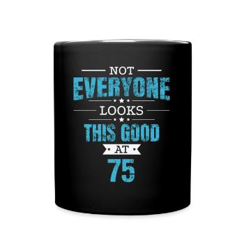 75th Birthday Gift Retro Seventy Five 75 Years - Full Colour Mug - black - Front