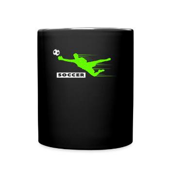 Soccer Football Player Ball I love Soccer Fussball - Full Colour Mug - black - Front