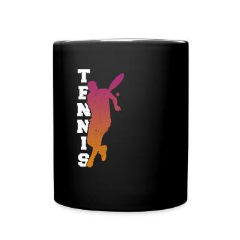 Joueur de tennis Raquette de balle Servir Jeu J’aime le tennis - Mug uni - noir - Devant