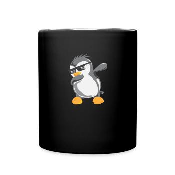 Pinguin Dabbing Papa Pinguin Vogel kalte Arktis Eis - Tasse einfarbig - Schwarz - Vorne