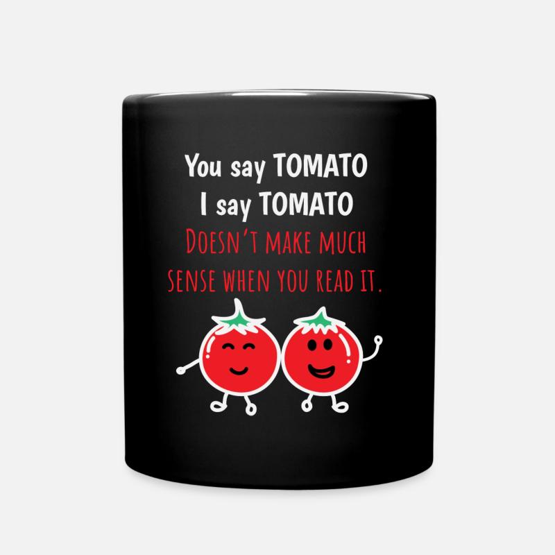 Chemise tomate Tu dis tomate Je dis drôle tee - Mug uni - noir