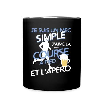 Course à pied - un mec simple - Mug uni - noir - Devant
