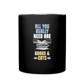 Cadeau drôle de chats et de livres - Mug uni - noir - Devant