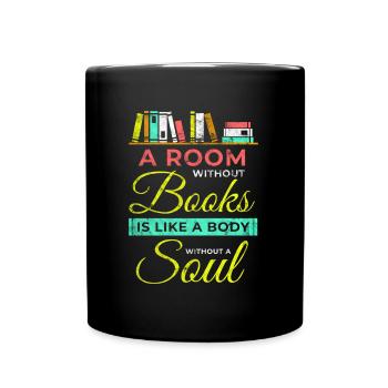 A Room without Books Read Book Bookworm Gift - Full Colour Mug - black - Front