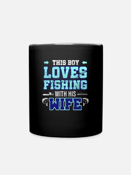 Pêche avec sa femme Pêcheur Pêcheur Poisson Cadeau - Mug uni - noir