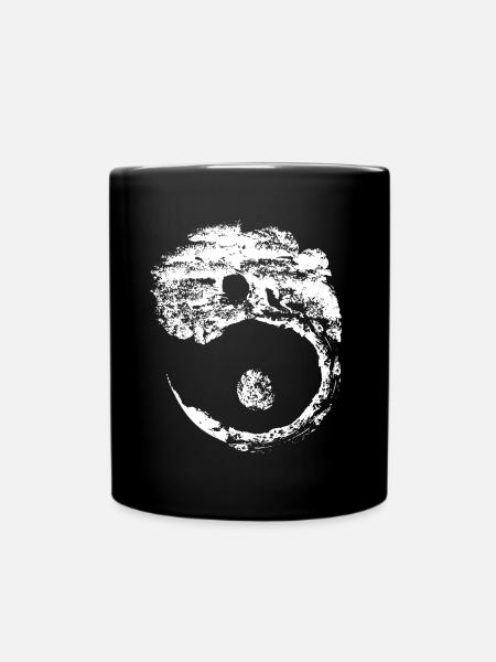 Yin Yang Symbole Bonsai Spiritualité - Mug uni - noir