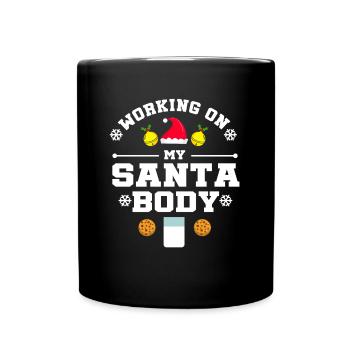 Lustiges Weihnachtsweihnachtrainings-Fitness-Gym-Geschenk - Tasse einfarbig - Schwarz - Vorne