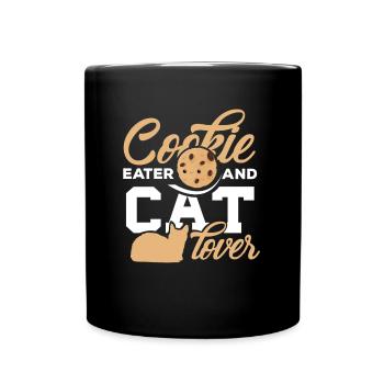 Cadeau drôle de gâteau d'animal familier de biscuit d'amant de chat de chats - Mug uni - noir - Devant