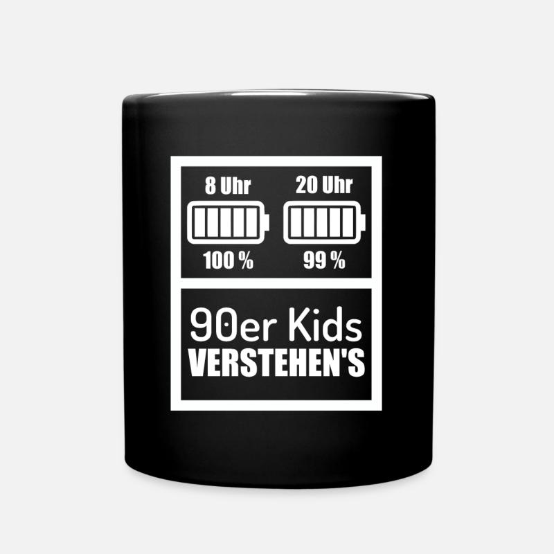 90 Années 90 batterie téléphone portable - Mug uni - noir