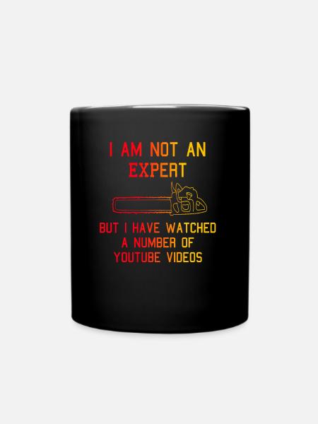 Chainsaw saying gift - Full Colour Mug - black