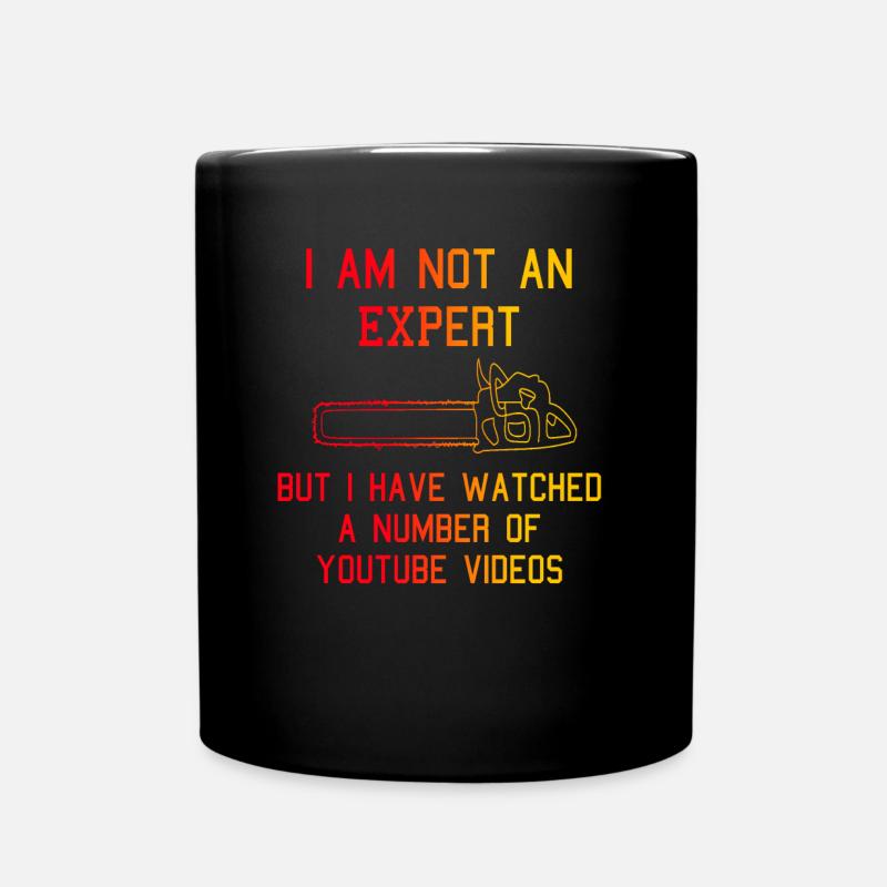 Chainsaw saying gift - Full Colour Mug - black