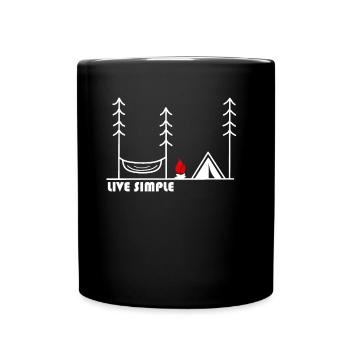 Live simple Camping Camper Gift - Full Colour Mug - black - Front
