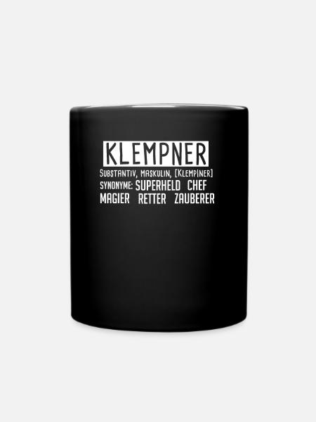 Klempner - Tasse einfarbig - Schwarz