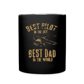 Pilot Piloten Spruch Vater - Tasse einfarbig - Schwarz - Vorne