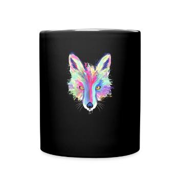 Splash Fuchs Geschenk für alle die Füchse mögen - Tasse einfarbig - Schwarz - Vorne