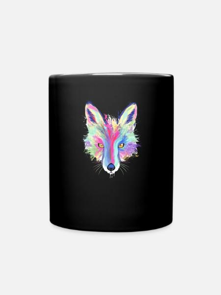 Splash Fuchs Geschenk für alle die Füchse mögen - Tasse einfarbig - Schwarz