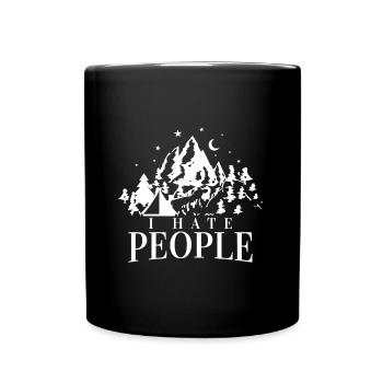 Camping je déteste les gens en disant drôle - Mug uni - noir - Devant