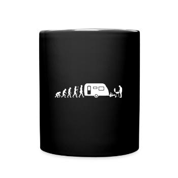 Camping Evolution Camper Zelten Grillen Natur - Tasse einfarbig - Schwarz - Vorne