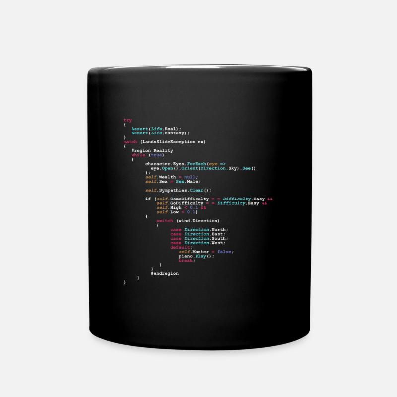 Coding Lustiger Code Spruch Geschenk Programmierer - Tasse einfarbig - Schwarz