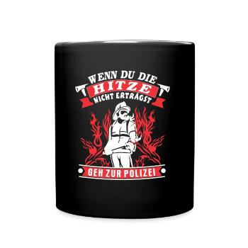 Firefighter fireman saying gift shirt - Full Colour Mug - black - Front