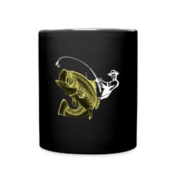 Fishing angler fish - Full Colour Mug - black - Front