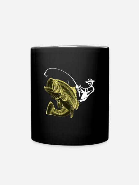 Angeln Angler Fisch - Tasse einfarbig - Schwarz