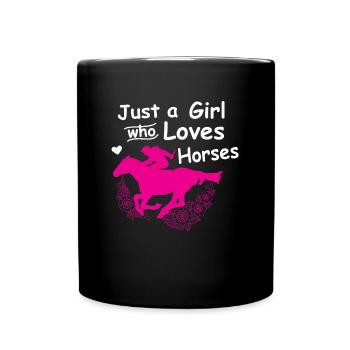 Reiten Pferde Spruch - Tasse einfarbig - Schwarz - Vorne