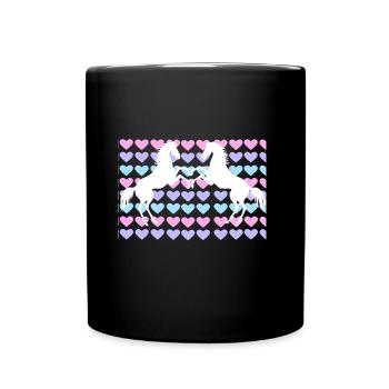 Les chevaux montent l'amour - Mug uni - noir - Devant