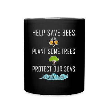 Save the Bees Bienen Umwelt Meer Umweltschutz - Tasse einfarbig - Schwarz - Vorne