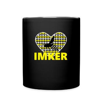 Imker Bienen Biene Herz Geschenk - Tasse einfarbig - Schwarz - Vorne