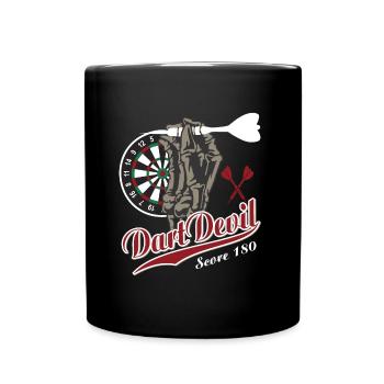 Dart Devil Darts Geschenk T-Shirt - Tasse einfarbig - Schwarz - Vorne