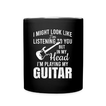 Guitare Guitariste Drôle de sort cadeau blague - Mug uni - noir - Devant