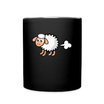 Furzendes Schaf - Tasse einfarbig - Schwarz - Vorne