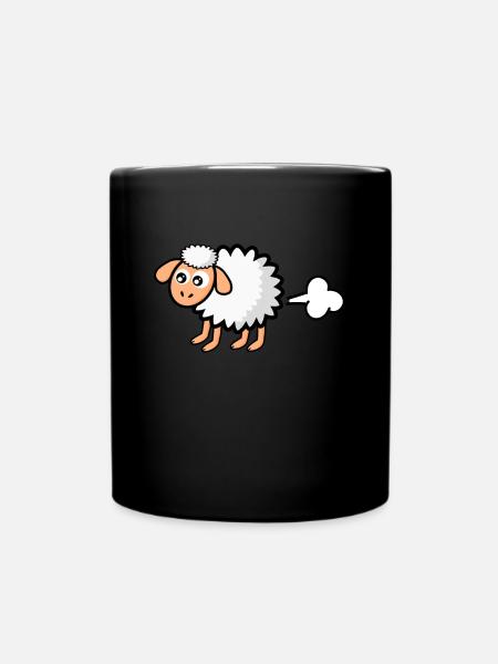 Furzendes Schaf - Tasse einfarbig - Schwarz