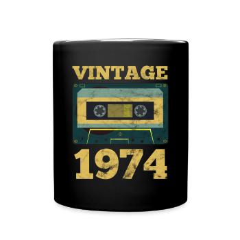 Vintage 1974 Retro Birth Year Birthday Gift Idea - Full Colour Mug - black - Front