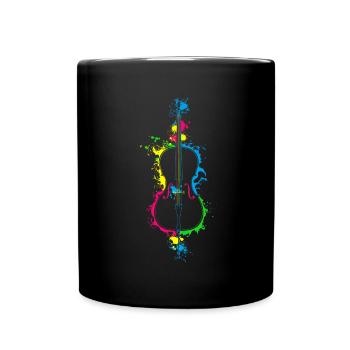 Cello Streichinstrument Violine Violoncello - Tasse einfarbig - Schwarz - Vorne