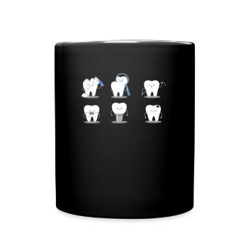 Lustig Zahnarzt Geschenk T-Shirt Zähne Arzt - Tasse einfarbig - Schwarz - Vorne