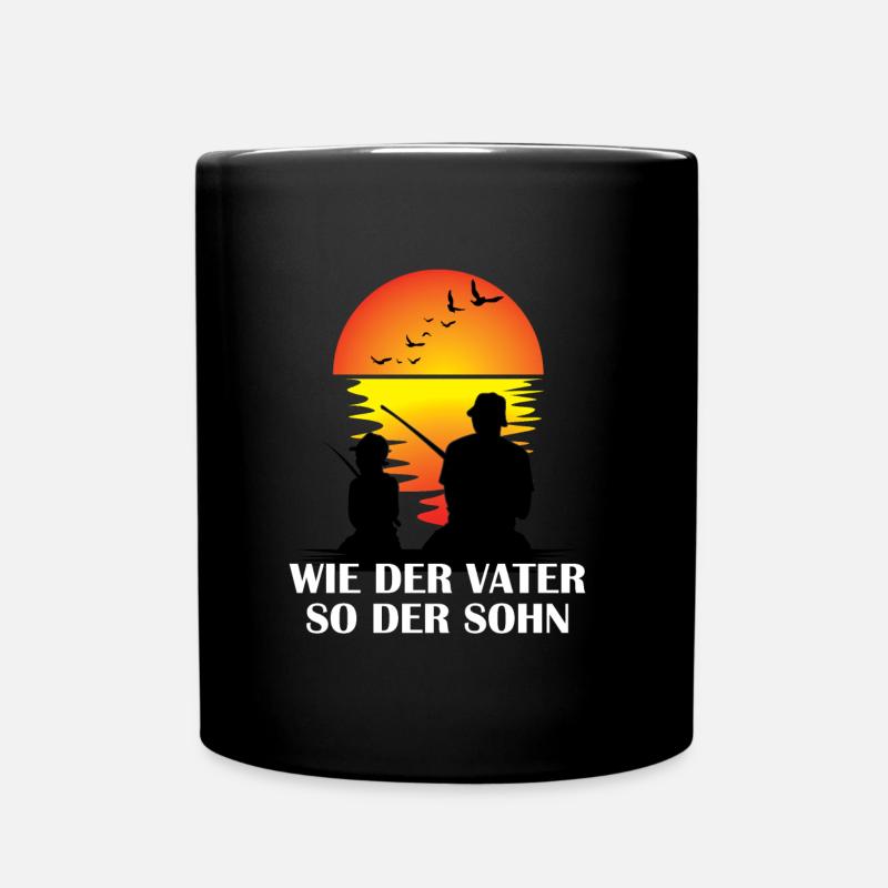 Wie der Vater so der Sohn Angeln Angler Spruch - Tasse einfarbig - Schwarz