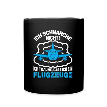 Do not snore I dream that I'm an airplane - Full Colour Mug - black - Front