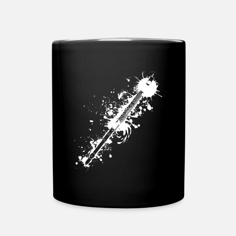 Flöte Querflöte Musiker Holzblasinstrument - Tasse einfarbig - Schwarz