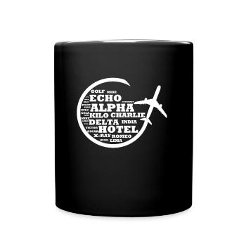 Pilot Alphabet Pilot Gift - Full Colour Mug - black - Front