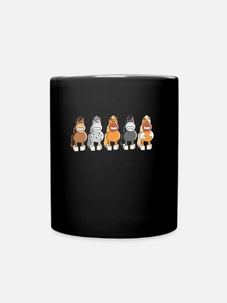 Horse riding horses funny gift - Full Colour Mug - black