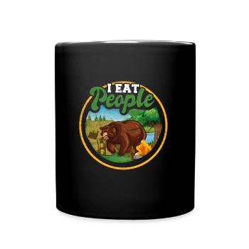 Bear I eat people Camping Camper - Full Colour Mug - black - Front