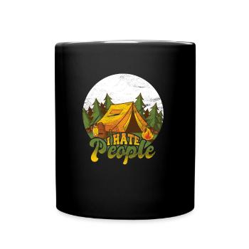 I hate people camping camper camping - Full Colour Mug - black - Front